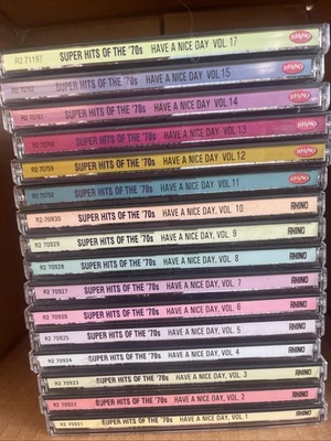 Super Hits of the '70s: Have a Nice Day. Rhino. 16 CD Lot. Rare - Image 1 of 4
