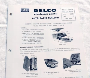1959 Oldsmobile 98 Super 88 Original GM Auto-Portable Radio Service Info 59 NOS - Picture 1 of 5