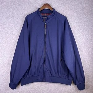 Vintage Orvis Bomber Jacket Mens XXL Navy Harrington Tartan Plaid Lined Full Zip - Picture 1 of 14