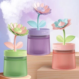 Mini Humidifier Essential Oil Diffuser Cute Flower USB Portable Quiet Personal - Picture 1 of 19