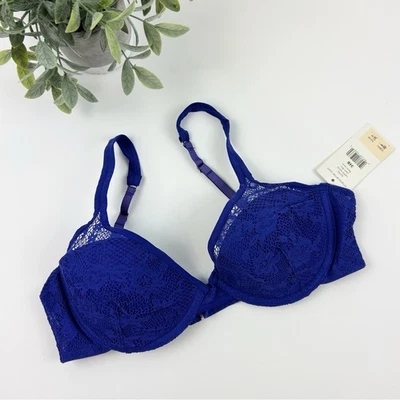 Sujetador On Gossamer Racy Lace Demi G3160 Azul Talla 32B Foto 1 de 4