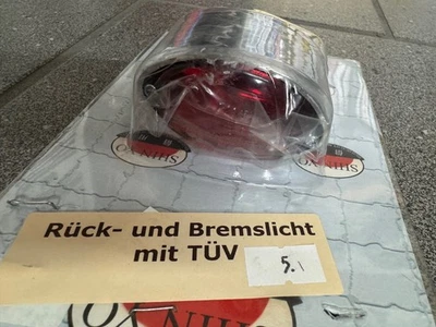 Shin YO Motorrad RÜCKLICHT OVAL ROT Neu mit TÜV 2 Befestigungs Gewinde - Bild 1 von 4