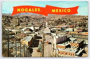 Nogales Mexiko Internationaler Grenzzaun Vintage Postkarte - Bild 1 von 2