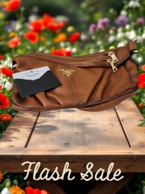 PRADA Women's Leather Hobo Bag Shoulder Purse - Image 1 of 3