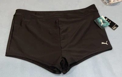 NWT $36 Women’s Puma Boy Short Style Bikini Bottoms - Black - XXL - Image 1 of 4