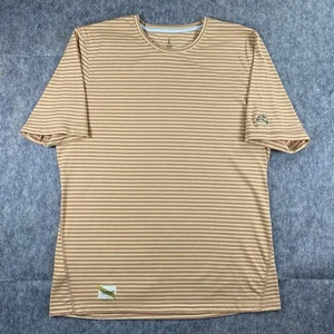 Tracksmith Horizon T-Shirt Men's Large Cork Melon Stripe Short Sleeve Run Train - Picture 1 of 10