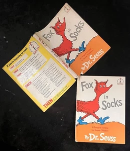 Dr. Seuss FOX IN SOCKS 1965 1st Edition - Hardcover with Dust Jacket (Good) - Foto 1 di 13