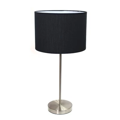 LT2040-BLK 23" Standard Metal Stick Lamp with Round Base and Drum Fabric Shad... - Image 1 of 4