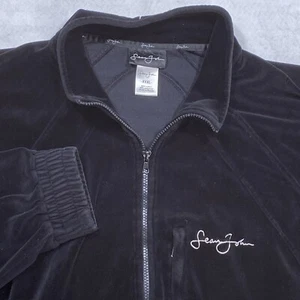 Vintage Y2K Sean John Velour Track Jacket Mens XXXL Black Baggy Hip Hop - Picture 1 of 11