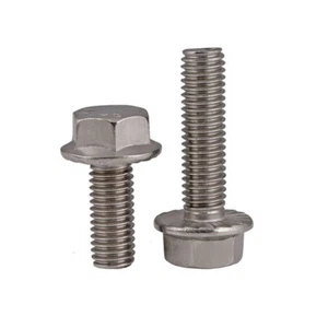 M5 M6 M8 M10 Flanged Hexagon Screws Hex Head Bolts A2 Stainless Steel Fastener - Picture 1 of 7
