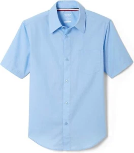 Boys Girls Blue Broadcloth Shirt E9005 French Toast Short Sleeve Sizes 4 to 20 - Picture 1 of 3