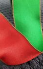 Ribbon with wire edge. Red one side Green the other. 3 metresx1.5 ins. Christmas