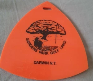 Darwin NT Gardens Park Golf Links Orange Plastic Golf Bag Tag Badge ⛳ - Picture 1 of 1