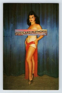 Postcard Brunette Francine Risque Burlesque Sheer Outfit Pin Up 1950s Unposted - Picture 1 of 2