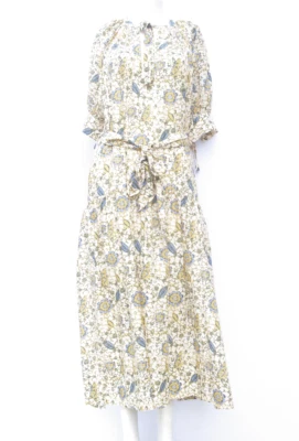 Vestido de Encubrimiento ULLA JOHNSON Selena Estampado con Cinturón Mezcla de Algodón Color Amarillo Foto 1 de 3