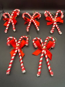 Juego de 26 Pares de Bastones de Papá Noel Colgantes Hechos a Mano Adornos de Navidad Rojo Alta Calidad - Imagen 1 de 24