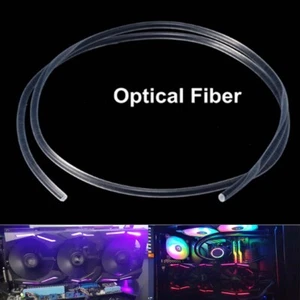 2-8mm Plastic Optic Fiber Side Glow Solid Cord Cable Clear Led Light Fixtures - Picture 1 of 17