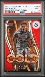 2022-23 Topps Stadium Club UCL #GGLS Luka Sucic scorci d'oro rosso /5 PSA 9 - Foto 1 di 2