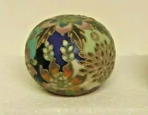 Vintage Antique Cloisonné ball shape felt bottom paperweight 3in diameter - Picture 1 of 3