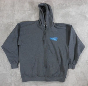 Hanes Hoodie Men's XL Long Sleeve Gray Full Zipper Graphic Print - Picture 1 of 9