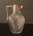 lourd pichet en cristal dans le style de baccarat bambou monogrammé