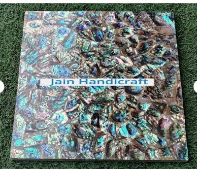 18" Marble Table Top Coffee Dining Center Inlay paua shell blue lapis antique h6 - Image 1 of 4