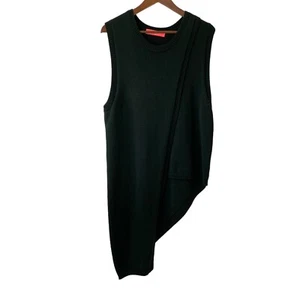 Grace Willow Womens Dark Green Asymmetric Sweater Vest Size M Knit Cotton - Picture 1 of 12