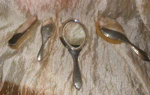 set toilette specchio spazzole argento 800 (V3) Silver set mirror brushes ^ - Imagen 1 de 6