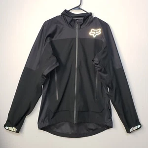 Fox Racing Attack Jacket Mens LARGE Water MTB Cycling Black Full Zip - Picture 1 of 10