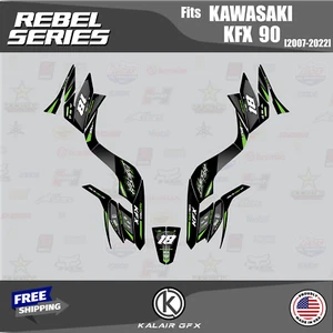 Graphics Kit for KAWASAKI KFX 90 (2007-2022) Rebel - GREEN - Bild 1 von 5
