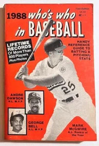 WHO'S WHO in BASEBALL magazine ~ 1988 Edition w/ McGwire, Dawson, Bell - Picture 1 of 1
