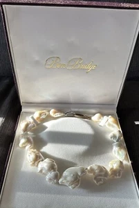 Ben Bridge ECHTE WEISSE BAROCK PERLENKETTE 14-18 ZOLL - Bild 1 von 3