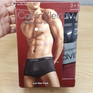 CALVIN KLEIN Mens Boxer Brief XL Black 4-Pack Microfiber Stretch Wicking - Picture 1 of 4