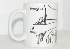Rock Off 2011 Imagine / Piano John Lennon White Coffee Cup / Mug by Yoko Ono - Picture 1 of 6