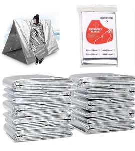 50 * Emergency Mylar Solar Blanket Survival Safety Insulating Thermal 84" X 52" - Picture 1 of 11