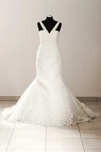 San Patrick Brautkleid 'Casandra' Spitze A-Linie creme ivory - Gr. 38 - Bild 1 von 4
