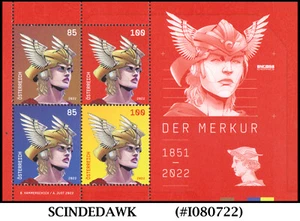 AUSTRIA - 2022 THE MERCURY - ROMAN GOD - MIN. SHEET MINT NH - Picture 1 of 1