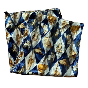 Bufanda para gatos azul blanco diamante arcilla transparente 60x13"" poliéster hecha en Corea - Imagen 1 de 3