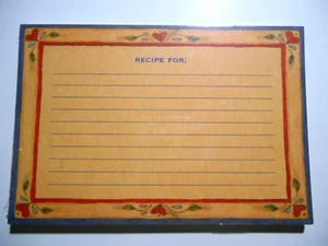 Folk Art Primitive HEARTS Recipe Cards 6" x 4" Sealed - Double Sided - Picture 1 of 3
