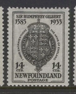 NEUFUNDLAND 221 1933 14c SCHWARZES KÖNIGLICHES WAPPEN GILBERT AUSGABE SS MPH CV $25 - Bild 1 von 6
