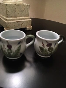 2er Set handbemalte Buchan Steinzeug Distel Becher Tassen Portobello Scotland - Bild 1 von 7
