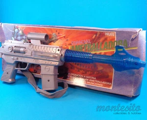 VINTAGE 1970's SPACE MACHINE GUN B/O ROBOT ART BOX * MADE in ARGENTINA by NURI - Picture 1 of 13