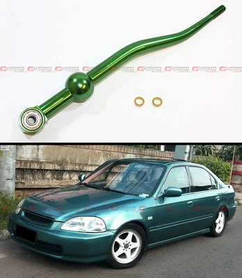 FOR 1988-2000 HONDA CIVIC EK EM GREEN DUAL BEND CURVE SHORT THROW QUICK SHIFTER  - Image 1 of 2
