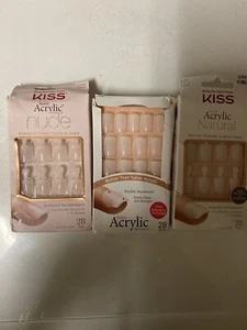 3 pack of Kiss Salon nude/ kiss acrylic and kiss acrylic false nails - Picture 1 of 8