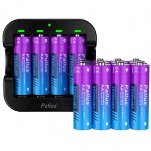 Pallus 1.5V Lithium Rechargeable AA Batteries 3500mWh Blink Camera Batteries Lot - Picture 1 of 21