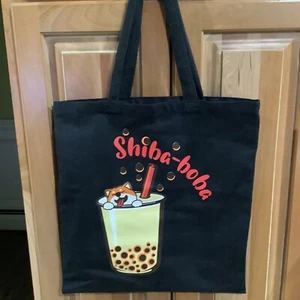 Bolso de Lona Corgi Negro Disney World Epcot Japón SHIBA-BOBA - Imagen 1 de 2