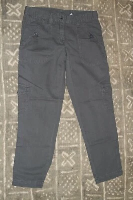 NUEVO J.Crew Pantalones Cortos Carga Talla 00 Mezcla de Lino Tiro Bajo Gris Pizarra Calce Ciudad  Foto 1 de 4