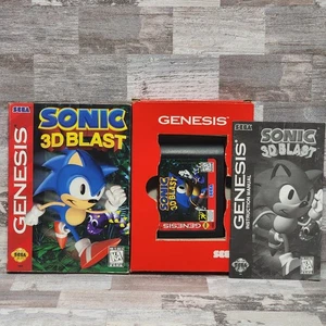 Sonic 3D Blast (Sega Genesis, 1996) Authentic Game Cartridge, CIB Complete - Picture 1 of 18