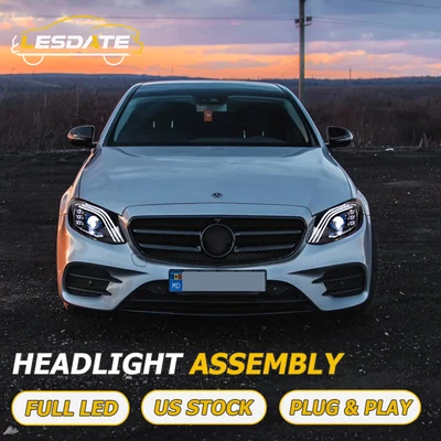 Full LED Headlights For 2016-2021 Benz E-Class W213 E300 E400 Sequential Signal Foto 1 de 4