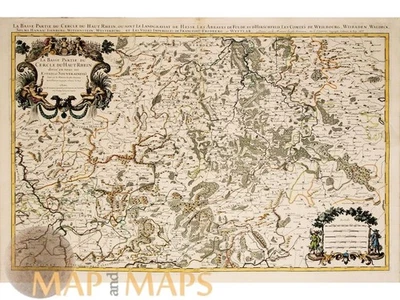 Antique Map Germany: La Basse Partie du Cercle du Haut Rhein by Jaillot, 1677 - Image 1 of 4